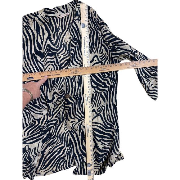 Soft Surroundings Zebra Print Open-Front Kimono Cardigan Lightweight Layer - Picture 5 of 7